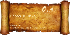 Orsós Alinka névjegykártya